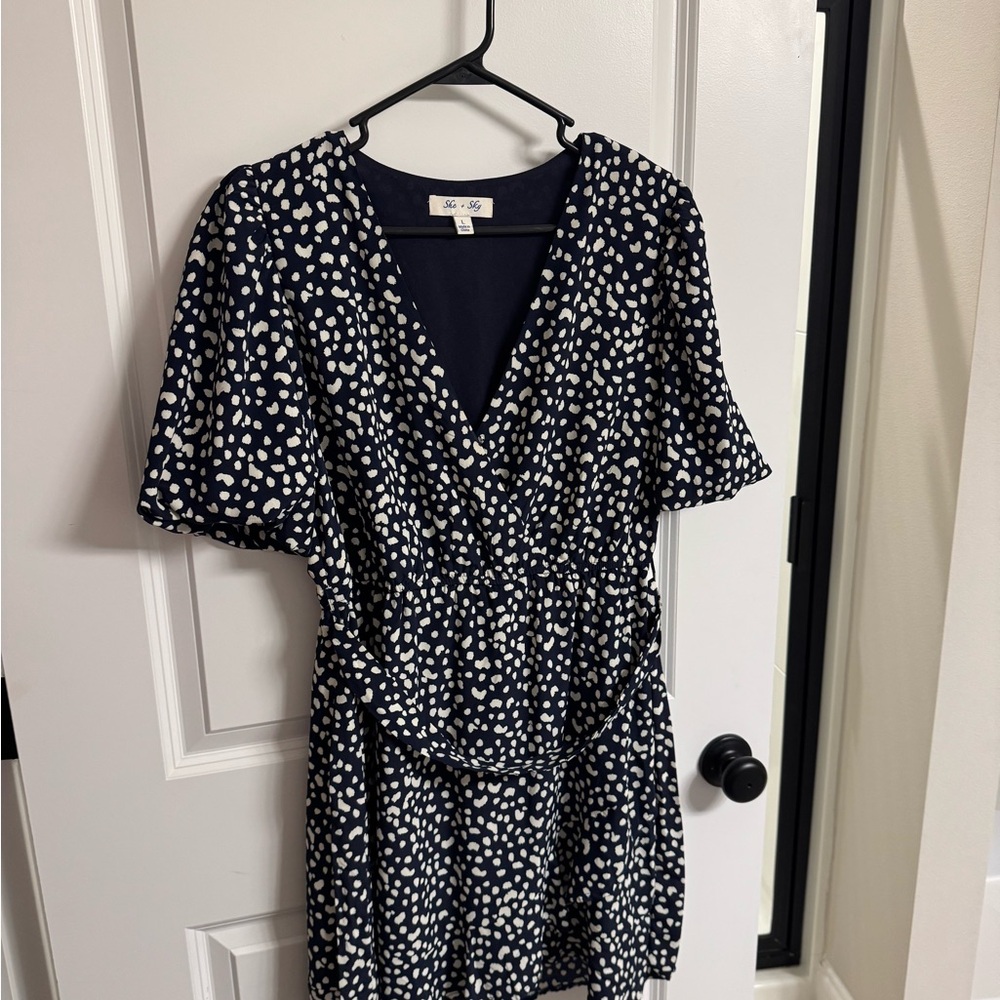 She + sky navy mini dress